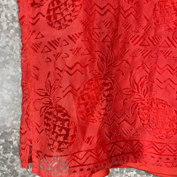 Alfred Dunner Women’s Orange Pineapple Burnout Crop Top - Size 10 - Tropical - Picture 4 of 6